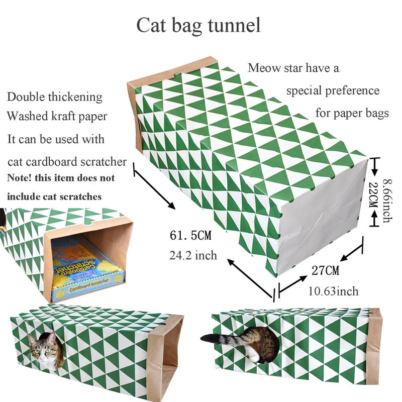 JZMYXA Cat Paper Bag Tunnel Toy Collapsible Tunnel for Rabbits, Kittens, Ferrets, Pet Paper House - Image 2